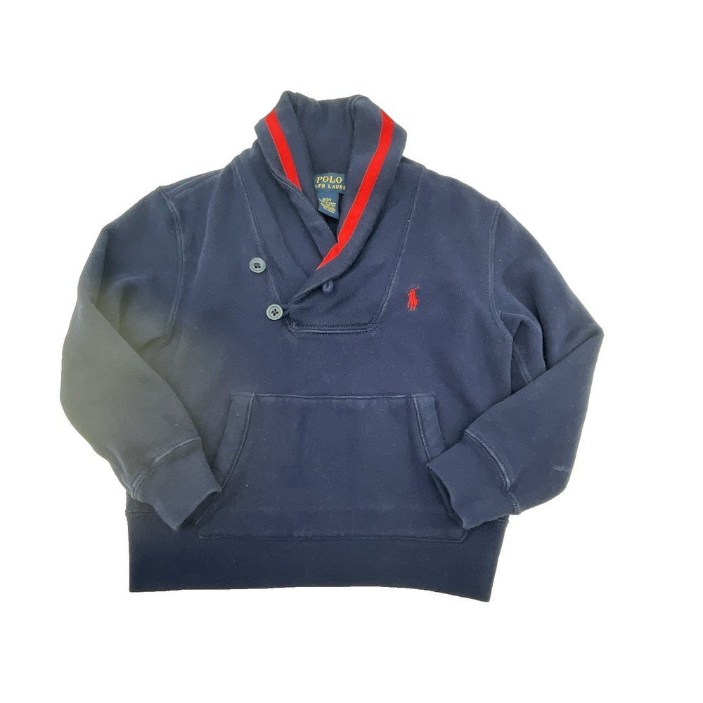 Polo Ralph Lauren Shawl Collar Sweater Navy Blue Preppy Classic Toddler Size‎ 3T